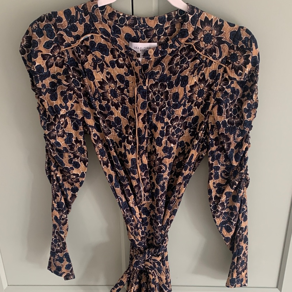 Navy Floral Midi Dress